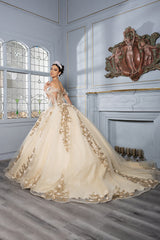 Layla K LK280 3D Floral Off-Shoulder Ball Gown