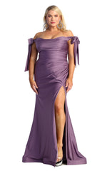 Mocha Satin Bridesmaid Gown by MQ1858