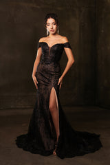 MQ2158 Black/Nude Quinceañera Mom Gown