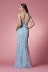 Ethereal Elegance: Embroidered Mermaid Dress for Enchanting Occasions