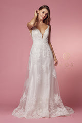 **Allure Bridal: Timeless Elegance with Intricate Lace and Shimmering Tulle Gown**