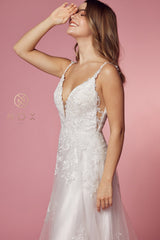 **Allure Bridal: Timeless Elegance with Intricate Lace and Shimmering Tulle Gown**