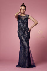 **Allure Bridals Illusion Neckline Gown: Captivating Elegance for Unforgettable Occasions**