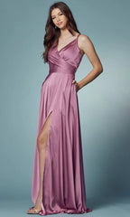 Nox Anabel E1020: Captivating Surplice Dress with Alluring Slit