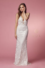 Nox Anabel Bridal: Ethereal Lace and Pearl Wedding Gown for Enchanting Brides