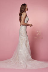 **Enchanting Nox Anabel Trumpet Gown: A Vision of Lace and Elegance**