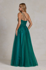 Enchanting Floral Lace Corset Gown by Nox Anabel: A Timeless Masterpiece for Special Occasions