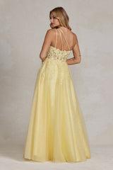 Enchanting Floral Lace Corset Gown by Nox Anabel: A Timeless Masterpiece for Special Occasions