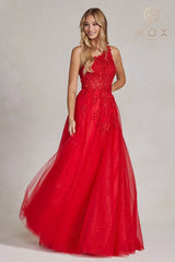 Enchanting Floral Lace Corset Gown by Nox Anabel: A Timeless Masterpiece for Special Occasions