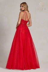 Enchanting Floral Lace Corset Gown by Nox Anabel: A Timeless Masterpiece for Special Occasions