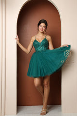 Nox Anabel's Shimmering Lace Corset Cocktail Dress for Unforgettable Evenings