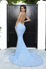 Portia and Scarlet: Dazzle in the PS21235 Evening Gown with Plunging Neckline and Open Back