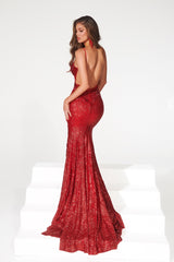 Portia and Scarlett's Enchanting Beaded Lace Mermaid Gown for Unforgettable Occasions