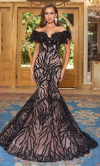 Enchanting Mermaid Dress: Portia and Scarlett's Feather-Adorned Masterpiece