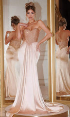 Portia and Scarlett's Enchanting Stone Beaded Strapless Gown for Unforgettable Occasions