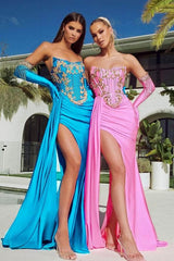 **Captivating Elegance: Portia and Scarlett's Shimmering Formal Gown**