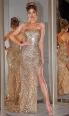 **Enchantress in Shimmer: The Portia and Scarlett PS22410C Gown**