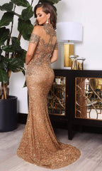 **Portia and Scarlett's Captivating Embellished Fit-and-Flare Gown for Enchanting Occasions**