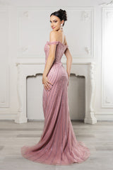 Royal Queen RQ8195 Off-Shoulder Sequin Beaded Gown
