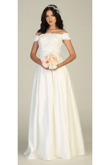 A-Line Bridal Classy Long Gown - IVORY / 4