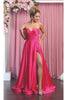 Classy Bridesmaid Satin Dress - FUCHSIA / 4