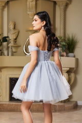 Cocktail Sweetheart Off The Shoulder A-Line Dress By May Queen MQ2159 - Dress