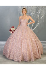 Embroidered Foliage Quinceanera Ball Gown