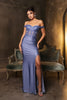 Evening Dress Sweetheart Sequin Mermaid Prom Gown By May Queen MQ2148 - DUSTY BLUE / 4 - Dress