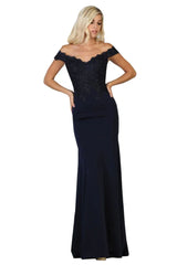 Fitted Evening Gown Mermaid Long Formal Prom Dress by May Queen MQ1675 - Dress