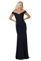 Fitted Evening Gown Mermaid Long Formal Prom Dress by May Queen MQ1675 - Dress