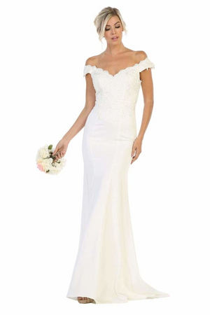 Fitted Wedding Gown - Ivory / 4