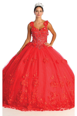 Red Plus Size Ball Gown Quinceanera Dress LK157