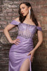 Formal Dress High Slit Ruched Evening Gown By May Queen MQ2115 - Dress