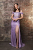 Formal Dress High Slit Ruched Evening Gown By May Queen MQ2115 - LILAC / 4 - Dress