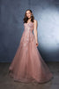 Formal Dress Plunging V-Neck A-Line Prom Gown By May Queen MQ2165 - ROSEGOLD / 4 - Dress