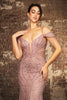 Formal Dress Plunging V-Neck Sheath Evening Gown By Royal Queen RQ8197 - Dress