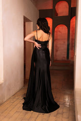 Formal Dress Spaghetti Straps Mermaid High Slit By May Queen MQ2111 - Dress