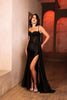 Formal Dress Spaghetti Straps Mermaid High Slit By May Queen MQ2111 - Dress
