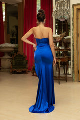 Formal Dress Strapless High Split A-Line Prom Gown By May Queen MQ2144 - Dress