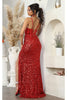 Formal Dress V-Neck Sheath High Slit Gala Gown By Royal Queen RQ8106 - Dress