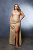 Formal Dress V-Neck Spaghetti Strap By May Queen MQ2142 - GOLD / 4 - Dress