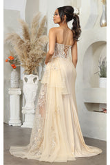 Formal dress with High Slit sheath Sweetheart Neck By May Queen MQ2072 - Dress