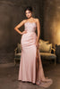 Formal dress with High Slit sheath Sweetheart Neck By May Queen MQ2072 - BLUSH / 4 - Dress