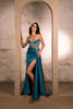 Formal Evening Dress Sweetheart Sleeveless Sheath By May Queen MQ2110 - TEALGREEN / 4 - Dress