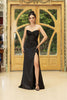 Formal Evening Gown With High Split Strapless Mermaid Prom Dress By May Queen MQ2109 - Dress
