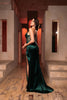 Formal Evening Gown With High Split Strapless Mermaid Prom Dress By May Queen MQ2109 - Dress