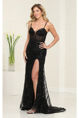 Gala Dress Sweetheart High Slit Evening Gown By Royal Queen RQ8114 - Dress