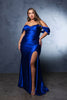 Gala Night Dress Off Shoulder Mermaid Formal Dress By May Queen MQ2138 - ROYAL BLUE / 4 - Dress
