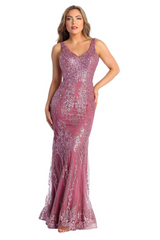Glittery Bodycon Mermaid Dress - Dress