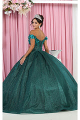 Layla K LK154 Off Shoulder Floral Applique Quinceanera Ball Gown